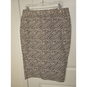 Liz Claiborne Women's‎ Pencil Skirt Leopard Print Cotton Size 12 Cheetah